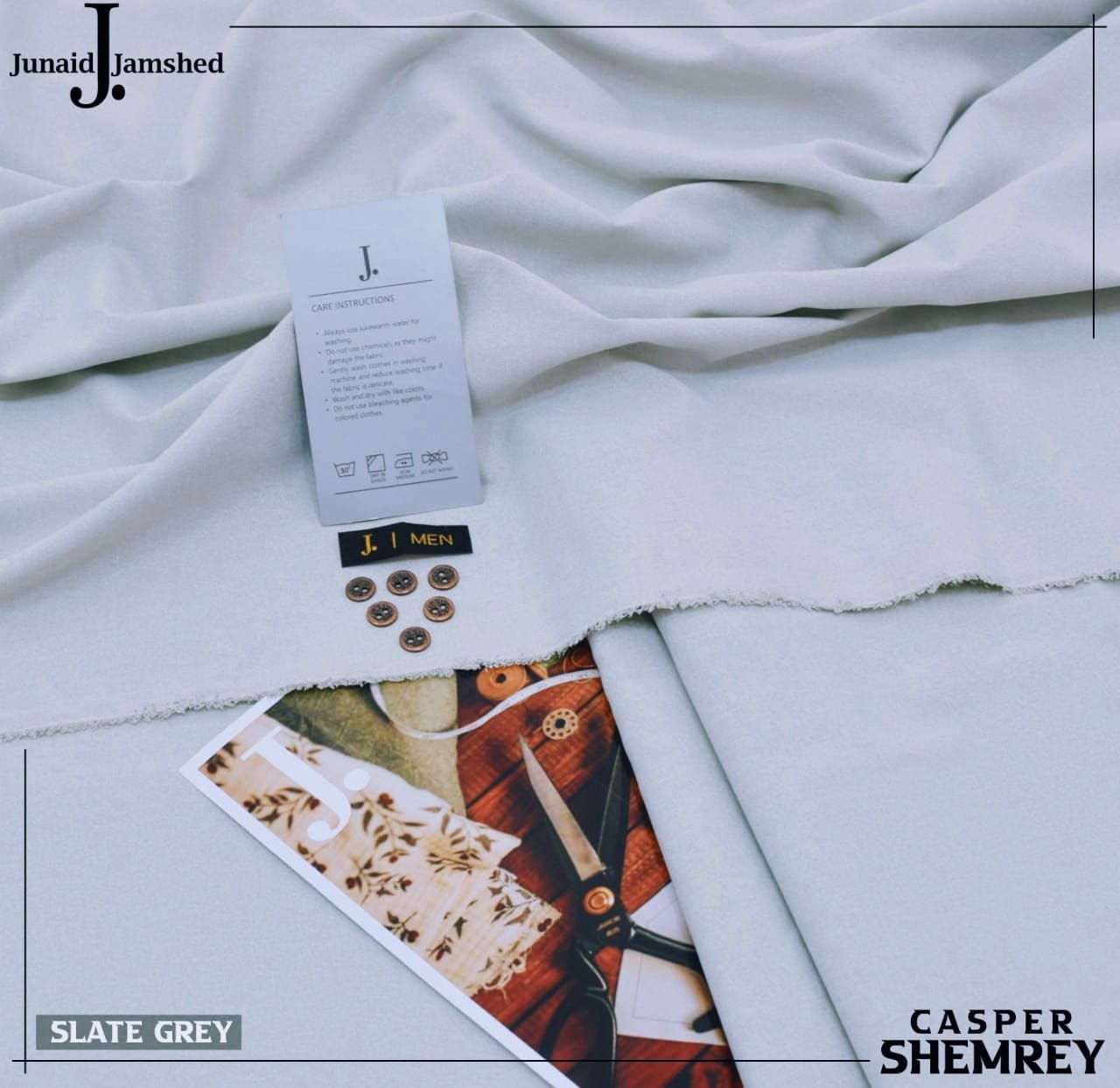J. CASPER Shemrey Wash & Wear Unstitched Men's Suit – Premium Blended Fabric D-02