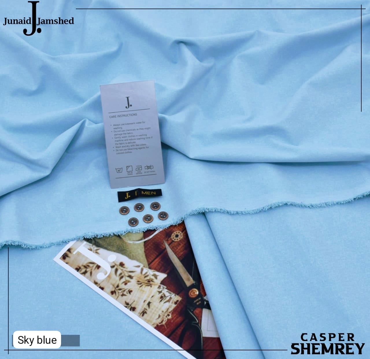 J. CASPER Shemrey Wash & Wear Unstitched Men's Suit – Premium Blended Fabric D-05